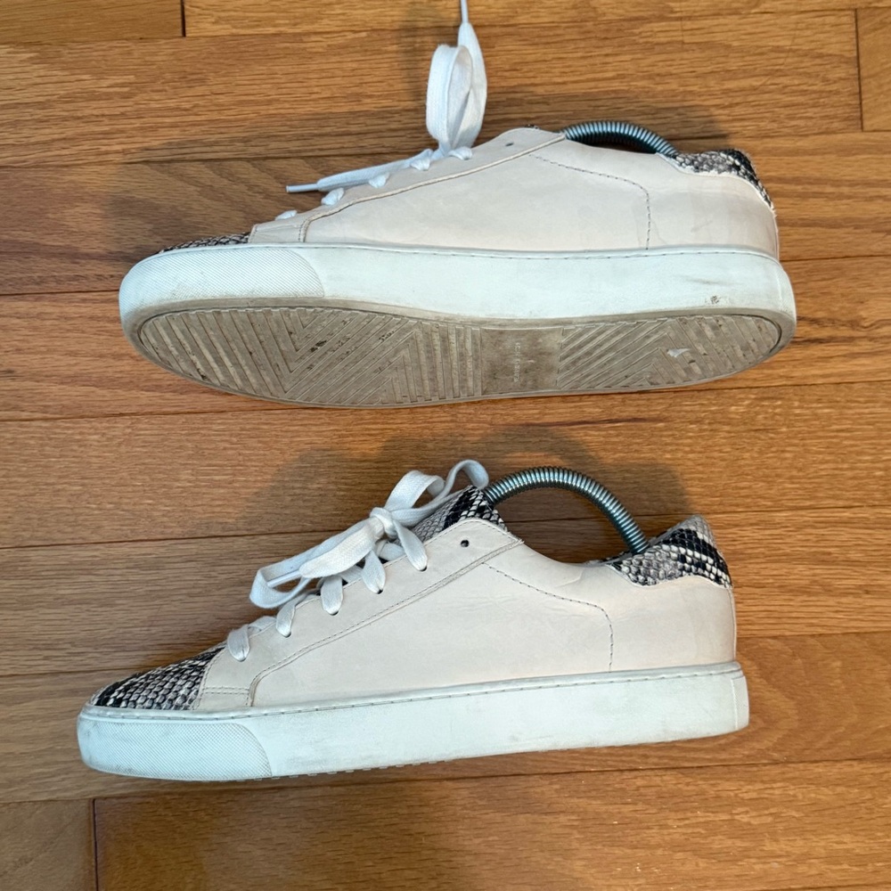 Veronica Beard Bibi Leather Python Print Sneakers - image 3